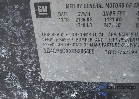 2014 Buick Regal Turbo Premium Ii from USA, damaged, VIN 2G4GR5GXXE9206486